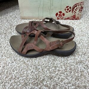 Merrell Brown Leather Slingback Sandals